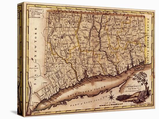 Connecticut - Panoramic Map-Lantern Press-Stretched Canvas