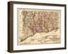 Connecticut - Panoramic Map-Lantern Press-Framed Art Print