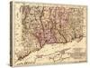 Connecticut - Panoramic Map-Lantern Press-Stretched Canvas