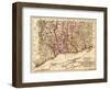 Connecticut - Panoramic Map-Lantern Press-Framed Art Print