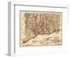 Connecticut - Panoramic Map-Lantern Press-Framed Art Print