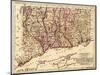 Connecticut - Panoramic Map-Lantern Press-Mounted Art Print