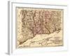 Connecticut - Panoramic Map-Lantern Press-Framed Art Print