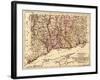 Connecticut - Panoramic Map-Lantern Press-Framed Art Print