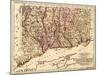 Connecticut - Panoramic Map-Lantern Press-Mounted Art Print