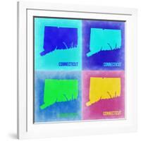 Connecticut Pop Art Map 2-NaxArt-Framed Art Print