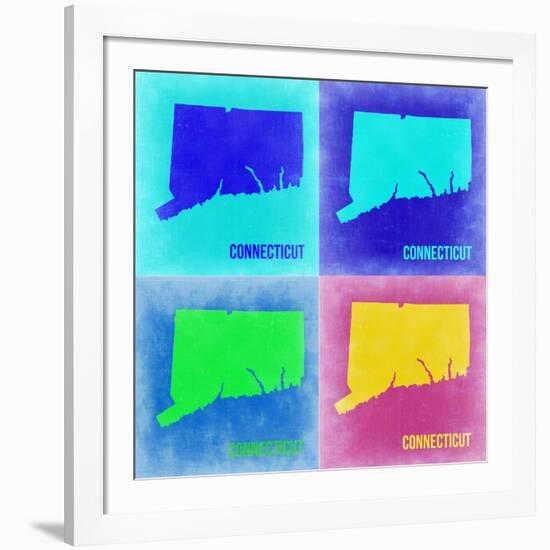 Connecticut Pop Art Map 2-NaxArt-Framed Art Print