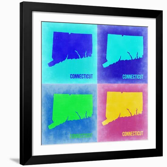 Connecticut Pop Art Map 2-NaxArt-Framed Art Print