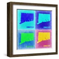 Connecticut Pop Art Map 2-NaxArt-Framed Art Print