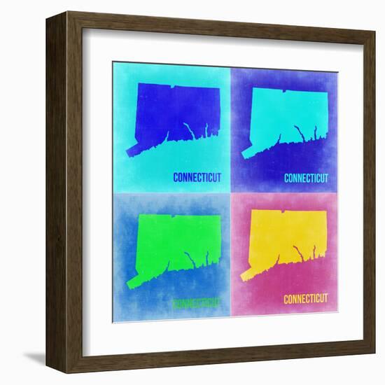 Connecticut Pop Art Map 2-NaxArt-Framed Art Print