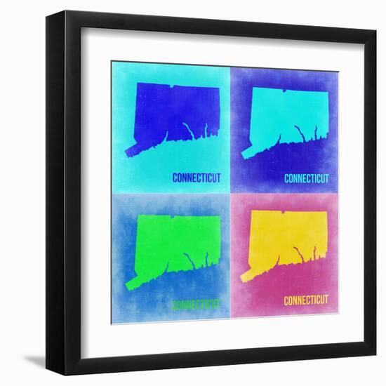 Connecticut Pop Art Map 2-NaxArt-Framed Art Print