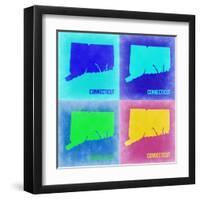 Connecticut Pop Art Map 2-NaxArt-Framed Art Print