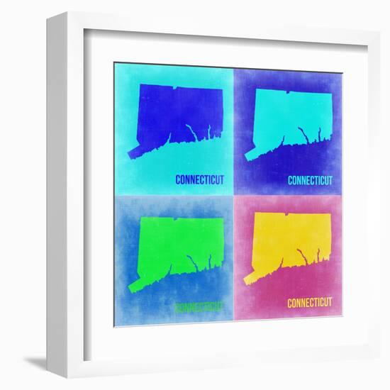 Connecticut Pop Art Map 2-NaxArt-Framed Art Print