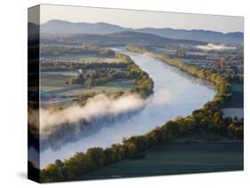 Connecticut River at Dawn As Seen From South Sugarloaf Mountain, Deerfield, Massachusetts, USA-Jerry & Marcy Monkman-Stretched Canvas