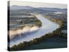 Connecticut River at Dawn As Seen From South Sugarloaf Mountain, Deerfield, Massachusetts, USA-Jerry & Marcy Monkman-Stretched Canvas