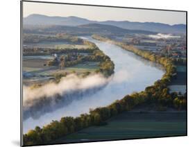 Connecticut River at Dawn As Seen From South Sugarloaf Mountain, Deerfield, Massachusetts, USA-Jerry & Marcy Monkman-Mounted Photographic Print