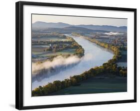 Connecticut River at Dawn As Seen From South Sugarloaf Mountain, Deerfield, Massachusetts, USA-Jerry & Marcy Monkman-Framed Photographic Print