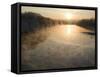 Connecticut River in Montague, Massachusetts at Sunrise on a Frosty Morning-John Nordell-Framed Stretched Canvas