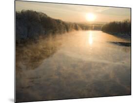 Connecticut River in Montague, Massachusetts at Sunrise on a Frosty Morning-John Nordell-Mounted Photographic Print