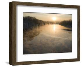 Connecticut River in Montague, Massachusetts at Sunrise on a Frosty Morning-John Nordell-Framed Photographic Print