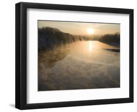Connecticut River in Montague, Massachusetts at Sunrise on a Frosty Morning-John Nordell-Framed Photographic Print