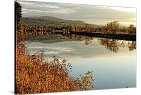 Connecticut River Tranquil Autumn Scenic Vista-George Oze-Stretched Canvas