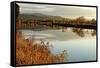 Connecticut River Tranquil Autumn Scenic Vista-George Oze-Framed Stretched Canvas