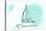 Connecticut - Sailboat - Teal - Coastal Icon-Lantern Press-Stretched Canvas