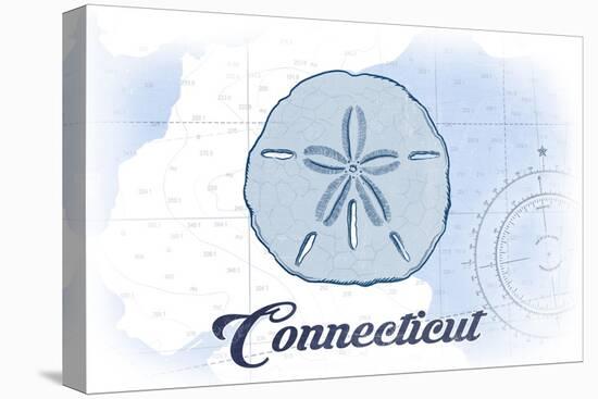 Connecticut - Sand Dollar - Blue - Coastal Icon-Lantern Press-Stretched Canvas