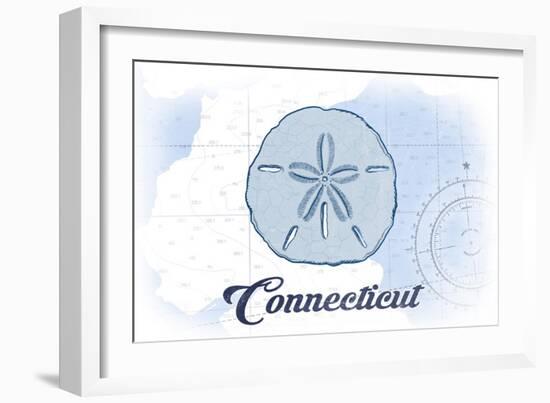 Connecticut - Sand Dollar - Blue - Coastal Icon-Lantern Press-Framed Art Print