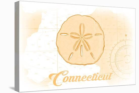 Connecticut - Sand Dollar - Yellow - Coastal Icon-Lantern Press-Stretched Canvas