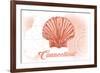 Connecticut - Scallop Shell - Coral - Coastal Icon-Lantern Press-Framed Premium Giclee Print