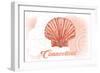 Connecticut - Scallop Shell - Coral - Coastal Icon-Lantern Press-Framed Art Print