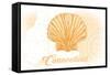 Connecticut - Scallop Shell - Yellow - Coastal Icon-Lantern Press-Framed Stretched Canvas