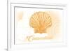 Connecticut - Scallop Shell - Yellow - Coastal Icon-Lantern Press-Framed Premium Giclee Print