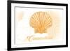 Connecticut - Scallop Shell - Yellow - Coastal Icon-Lantern Press-Framed Premium Giclee Print