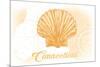 Connecticut - Scallop Shell - Yellow - Coastal Icon-Lantern Press-Mounted Premium Giclee Print