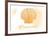 Connecticut - Scallop Shell - Yellow - Coastal Icon-Lantern Press-Framed Art Print