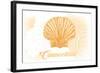 Connecticut - Scallop Shell - Yellow - Coastal Icon-Lantern Press-Framed Art Print