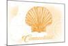 Connecticut - Scallop Shell - Yellow - Coastal Icon-Lantern Press-Mounted Art Print