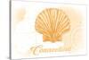 Connecticut - Scallop Shell - Yellow - Coastal Icon-Lantern Press-Stretched Canvas