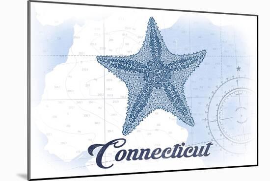 Connecticut - Starfish - Blue - Coastal Icon-Lantern Press-Mounted Art Print