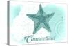 Connecticut - Starfish - Teal - Coastal Icon-Lantern Press-Stretched Canvas