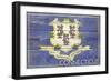Connecticut State Flag - Barnwood Painting-Lantern Press-Framed Art Print