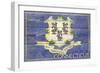 Connecticut State Flag - Barnwood Painting-Lantern Press-Framed Art Print