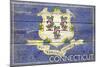 Connecticut State Flag - Barnwood Painting-Lantern Press-Mounted Art Print