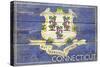 Connecticut State Flag - Barnwood Painting-Lantern Press-Stretched Canvas