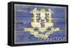 Connecticut State Flag - Barnwood Painting-Lantern Press-Framed Stretched Canvas