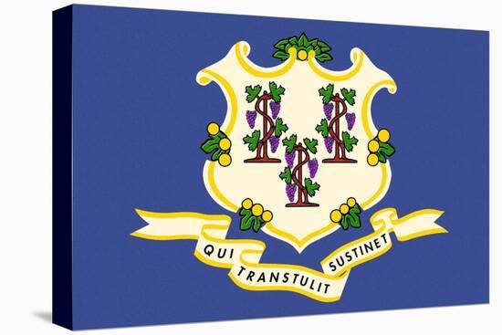 Connecticut State Flag-Lantern Press-Stretched Canvas