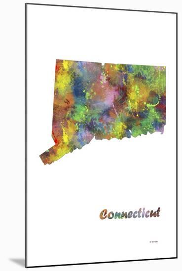 Connecticut State Map 1-Marlene Watson-Mounted Giclee Print